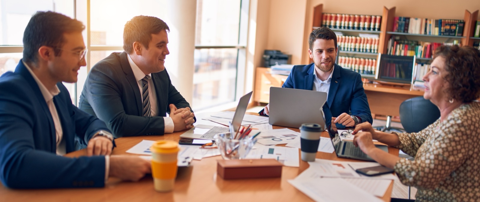Business lawyers meeting at a law firm office