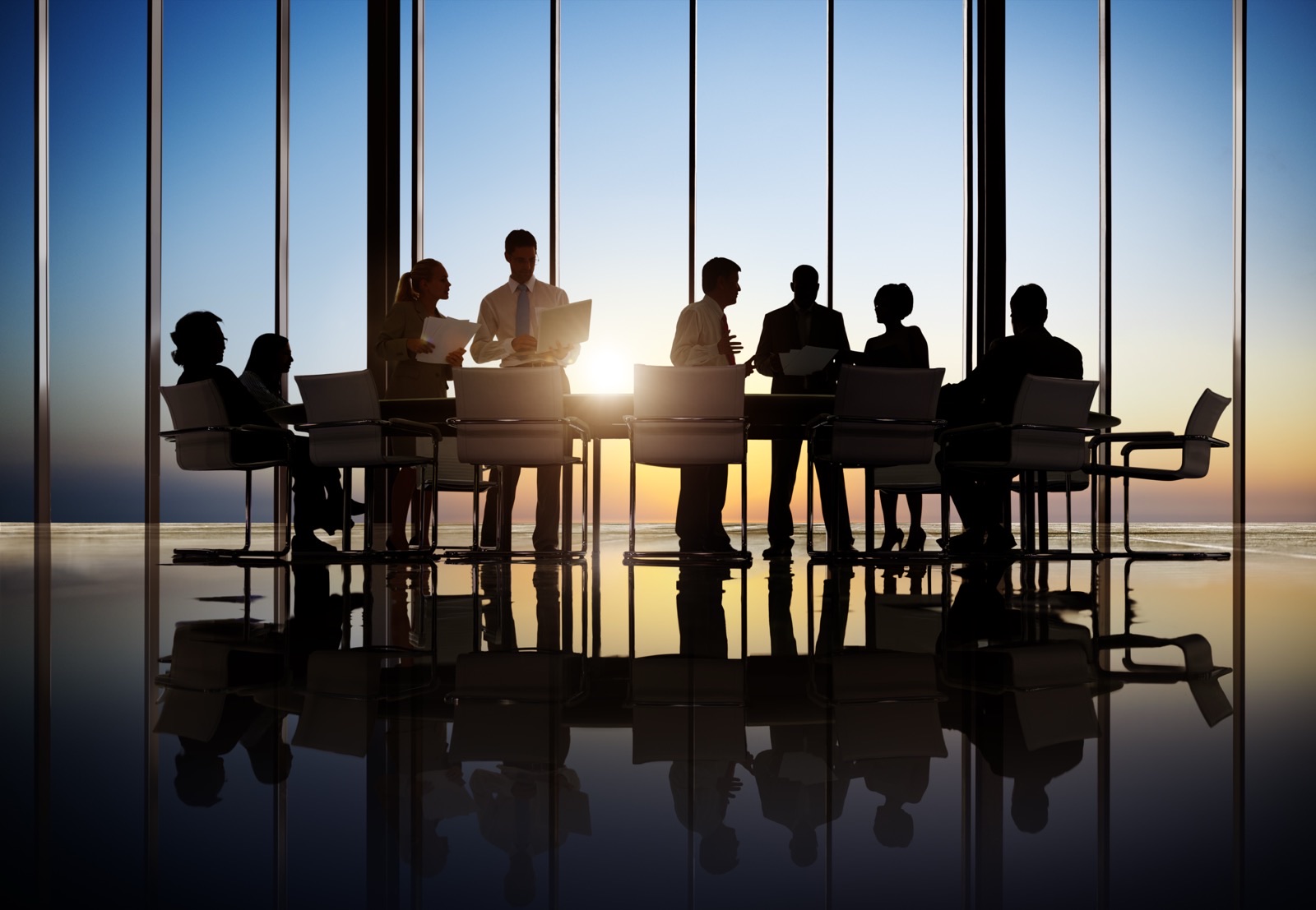 Business people working together in a conference room