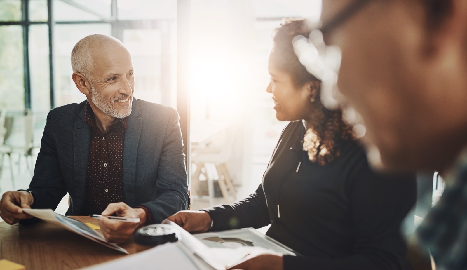 A financial adviser reviewing accounts